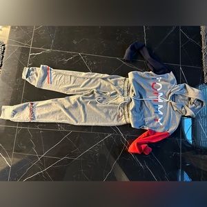 Tommy Hilfiger Jogger set grey blue and red- worn once small size